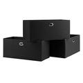 Winsome Trading Torino Storage Shelf With Black Fabric Baskets Set, 3Pk 92362